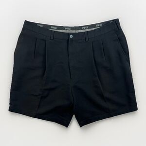 Ping‎ Mens Golf Shorts Pleated Chino Dress All Black Size 42 Preppy Activewear
